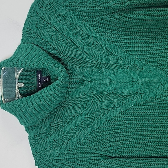 LANDS END green turtleneck sweater size small womens - Picture 2 of 5